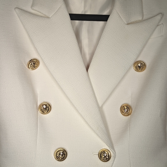 White double breasted blazer size 2 - Picture 2 of 7
